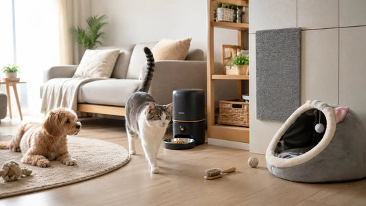 Pet supplies for living with a cat in a small apartment