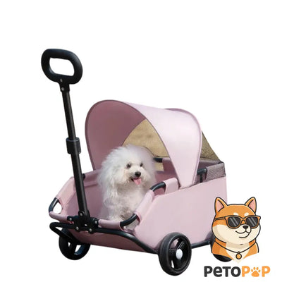 4輪ペットストローラー｜小型・中型犬猫用キャリーカート サンカバー付き｜Petopop