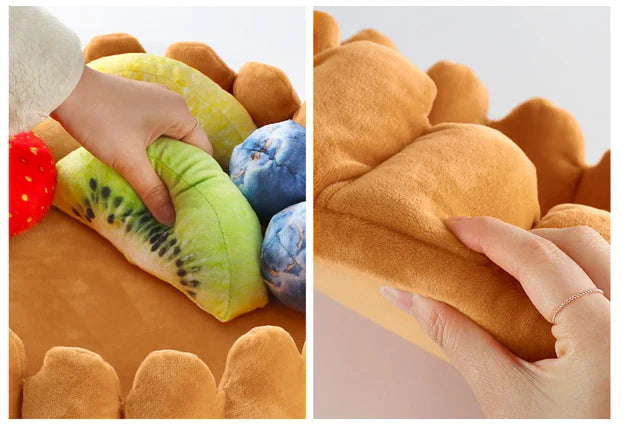 PetoPop Detachable Toast Bread Pet Bed and Plush Orthopedic Cushion