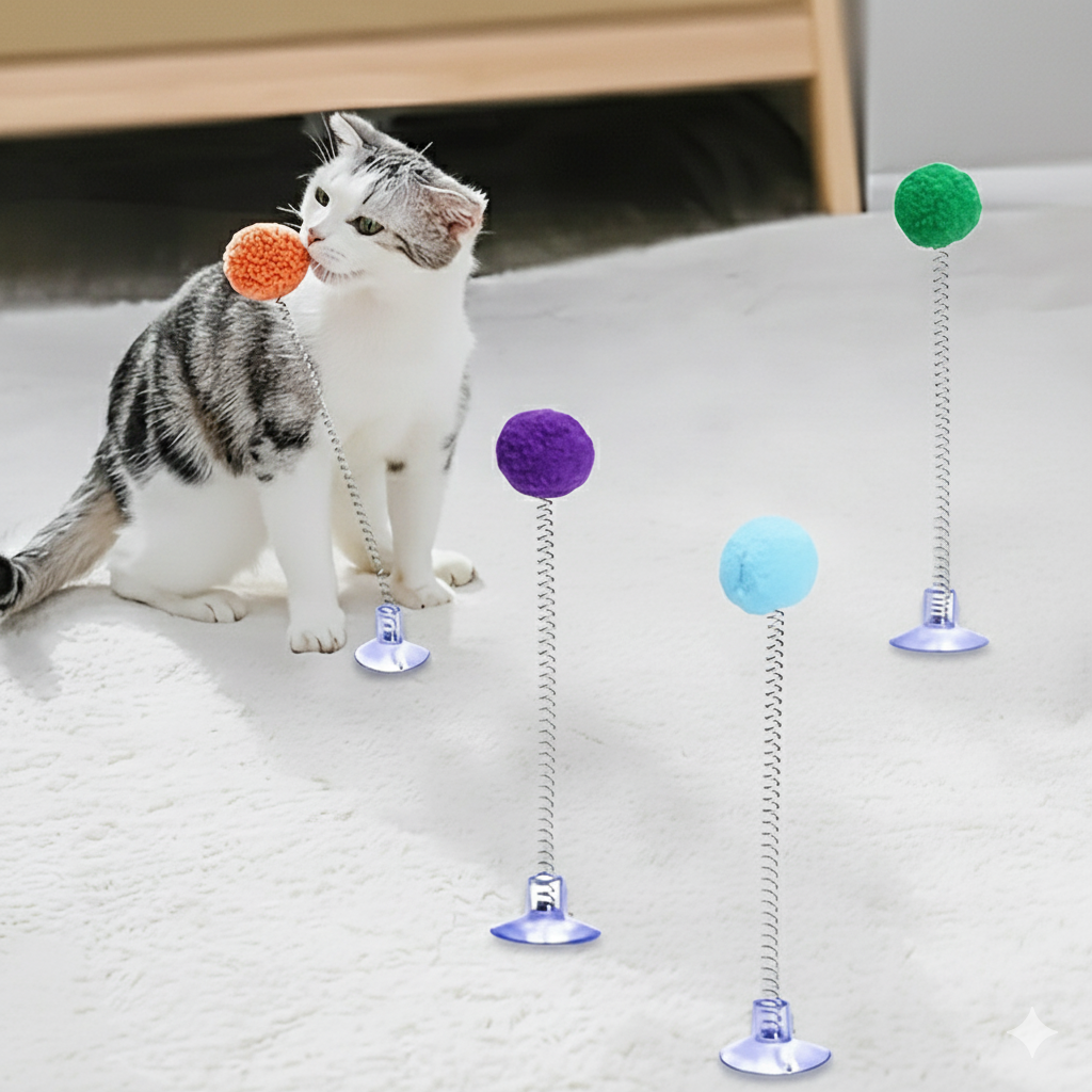 Spring Ball Toy for Cats with Suction Cups – product image 3