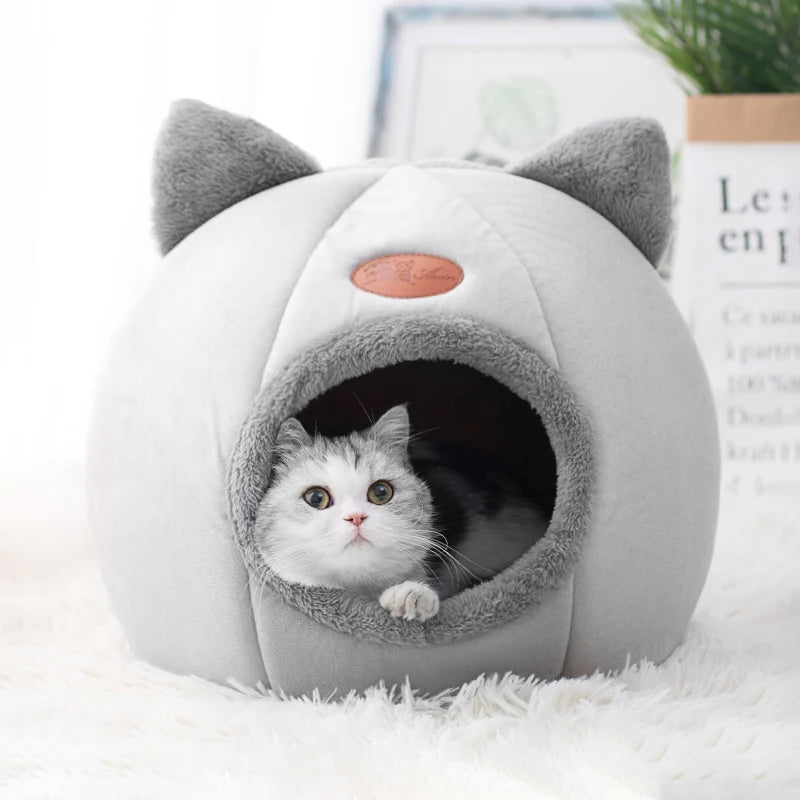 PetoPop Deep Sleep Cave Bed and Detachable Winter Plush Cat House