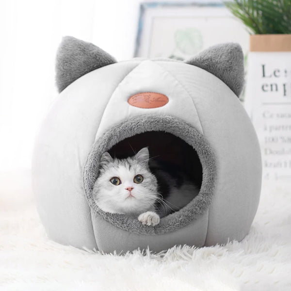 PetoPop Deep Sleep Cave Bed and Detachable Winter Plush Cat House