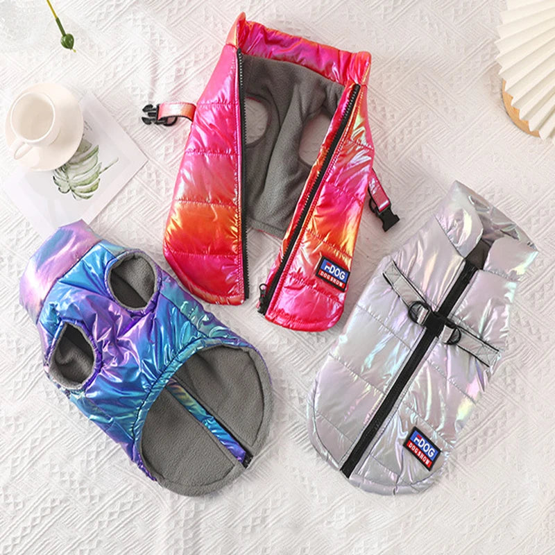 オーロラ・ダウンベスト (防水・裏起毛) | 犬猫用・冬用あったかアウター | PetoPop