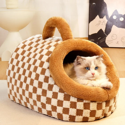 あったかテント型ペットハウス | 犬猫用・冬用ベッド・隠れ家 | PetoPop