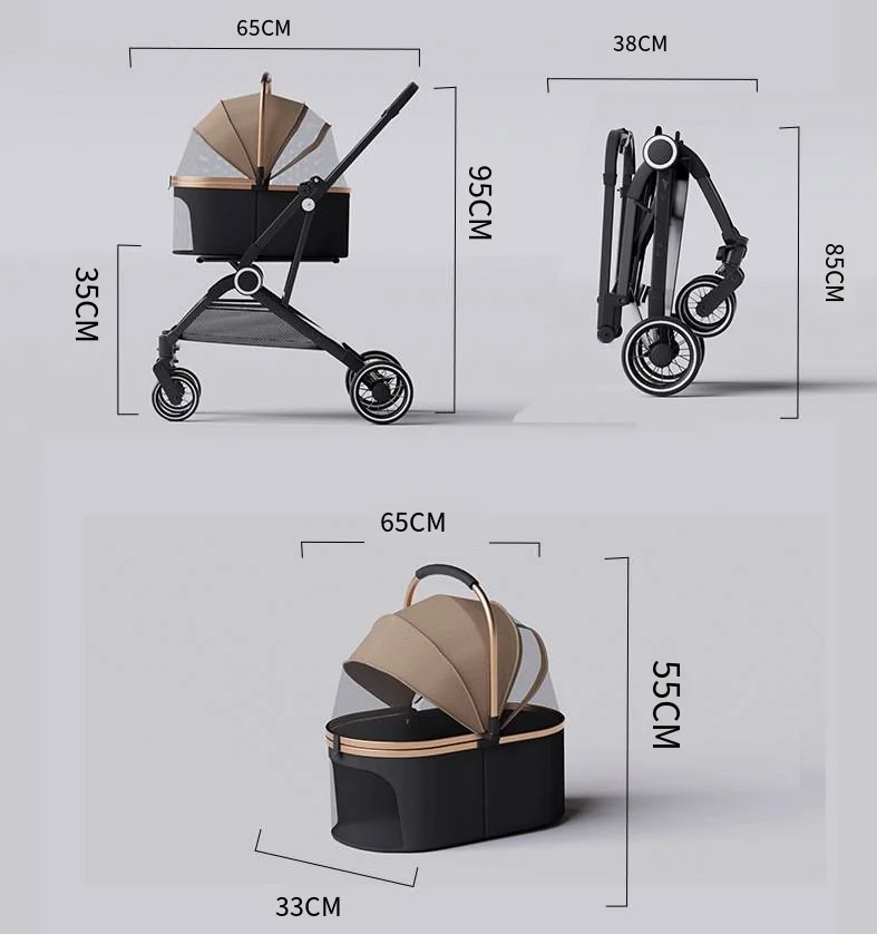 2025 Latest Pet Cart | Lightweight Foldable with Separate Carry Bag | Dog and Cat Stroller | Petopop