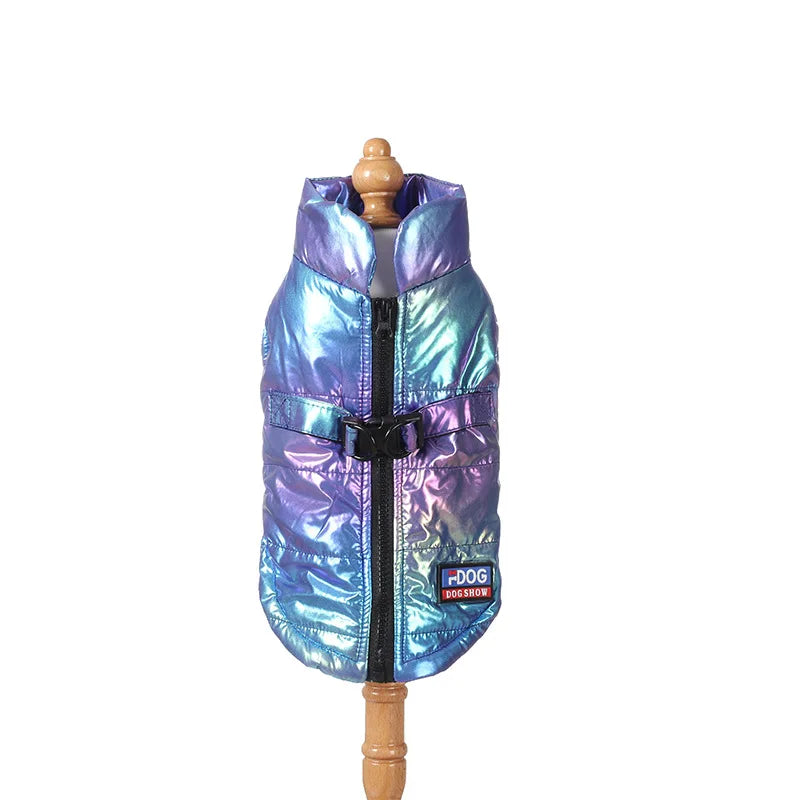 オーロラ・ダウンベスト (防水・裏起毛) | 犬猫用・冬用あったかアウター | PetoPop