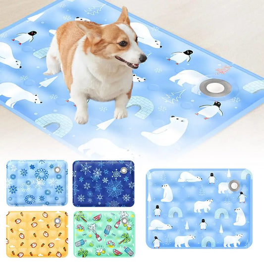 PetoPop ペット ひんやりマット｜犬猫用 暑さ対策 冷感クールマット 水入れ・自冷感ジェル両用（S/M/Lサイズ展開）