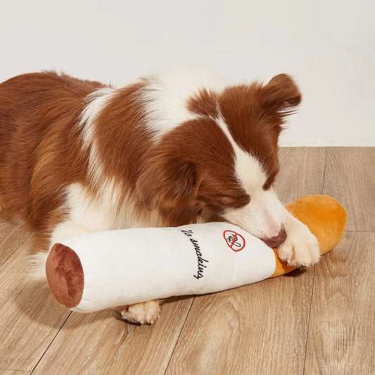 犬用シガーぬいぐるみおもちゃ｜スクイーク入り噛むおもちゃ・耐久性ペットトイ｜Petopop