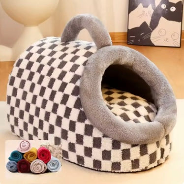 あったかテント型ペットハウス | 犬猫用・冬用ベッド・隠れ家 | PetoPop