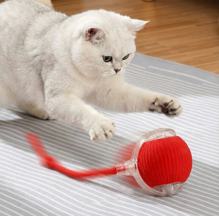 猫犬兼用スマートおもちゃ 自動転がりボール｜フェイクテイル付 インタラクティブ電動玩具｜Petopop