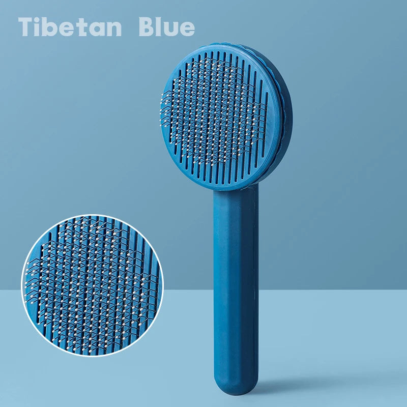 ペット用セルフクリーニングブラシ｜猫犬兼用 抜け毛取り・マッサージ針櫛｜Petopop