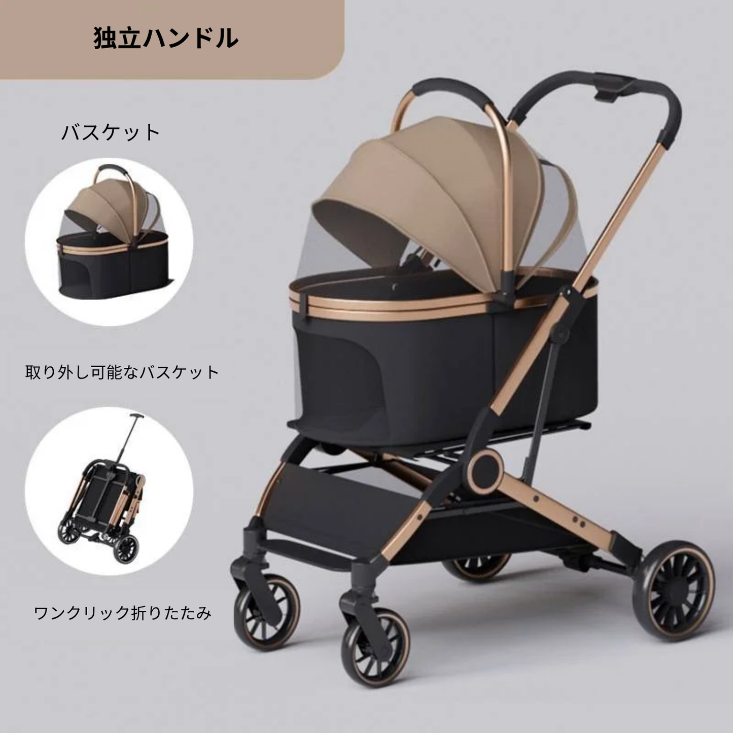 2025 Latest Pet Cart | Lightweight Foldable with Separate Carry Bag | Dog and Cat Stroller | Petopop
