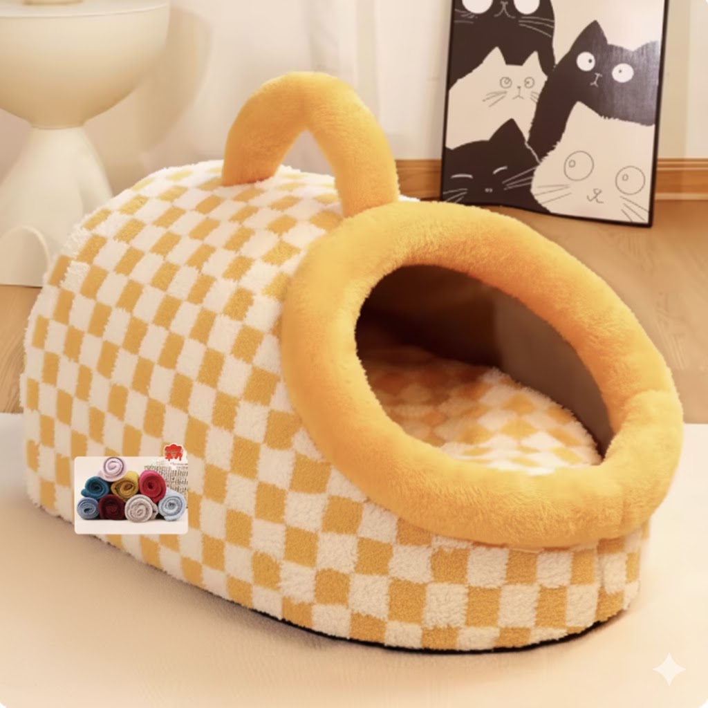 あったかテント型ペットハウス | 犬猫用・冬用ベッド・隠れ家 | PetoPop