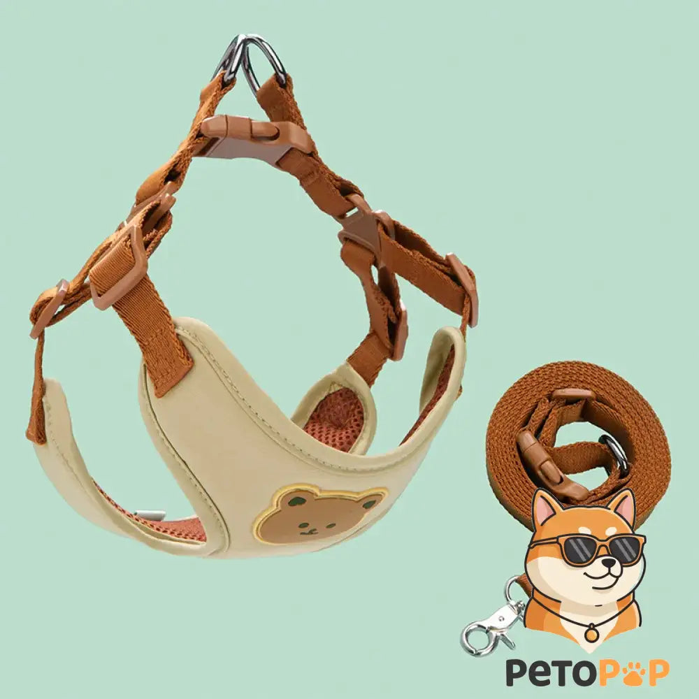 犬猫用ハーネス＆リードセット｜小型犬・中型犬対応｜通気性抜群＆逃げ